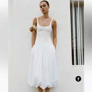 ZARA NWT current season balloon mixed midi dress🚨
